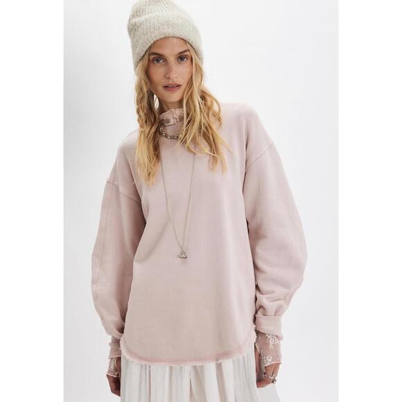NWT Free People Life Clothing Co. Bobby Pullover in Pink, Women's Medium - Picture 2 of 9
